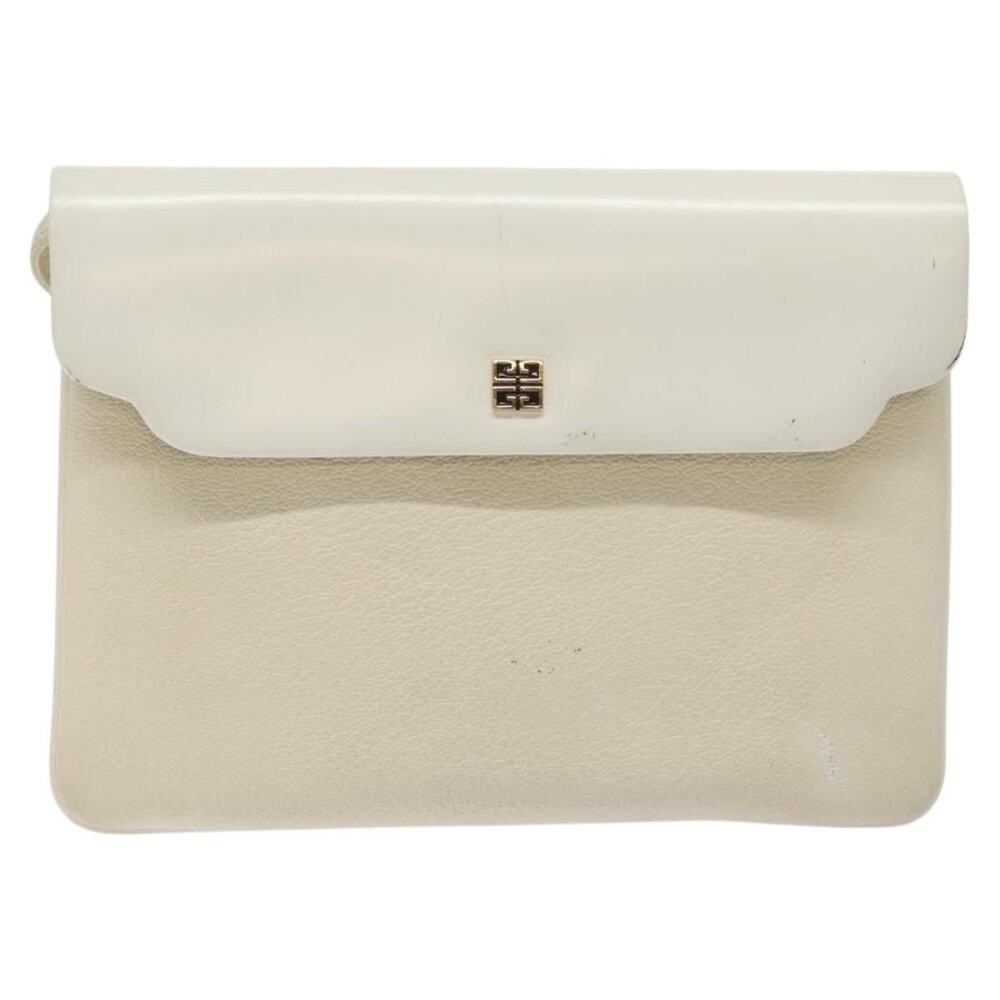Givenchy Leather Shoulder Bag White Gold
